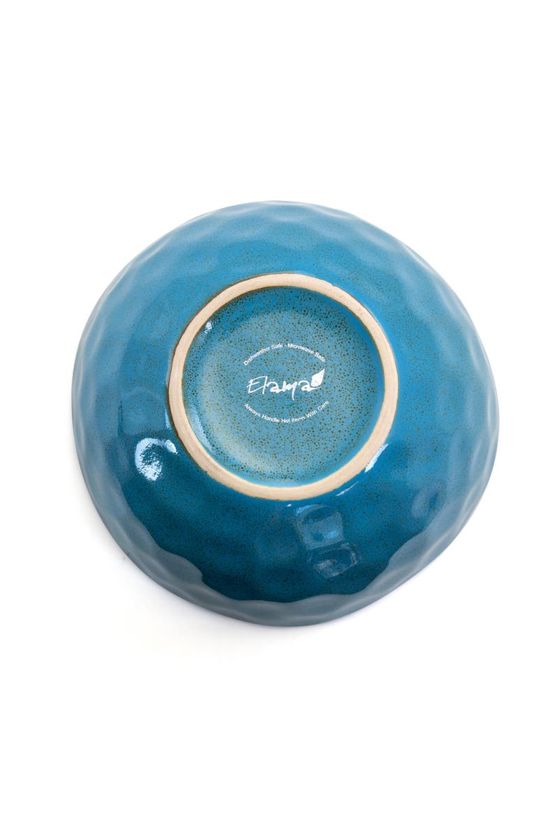 Elama Sea Glass 16 Piece Luxurious Stoneware Dinnerware with Complete Setting for 4, Alternate, color, Blue