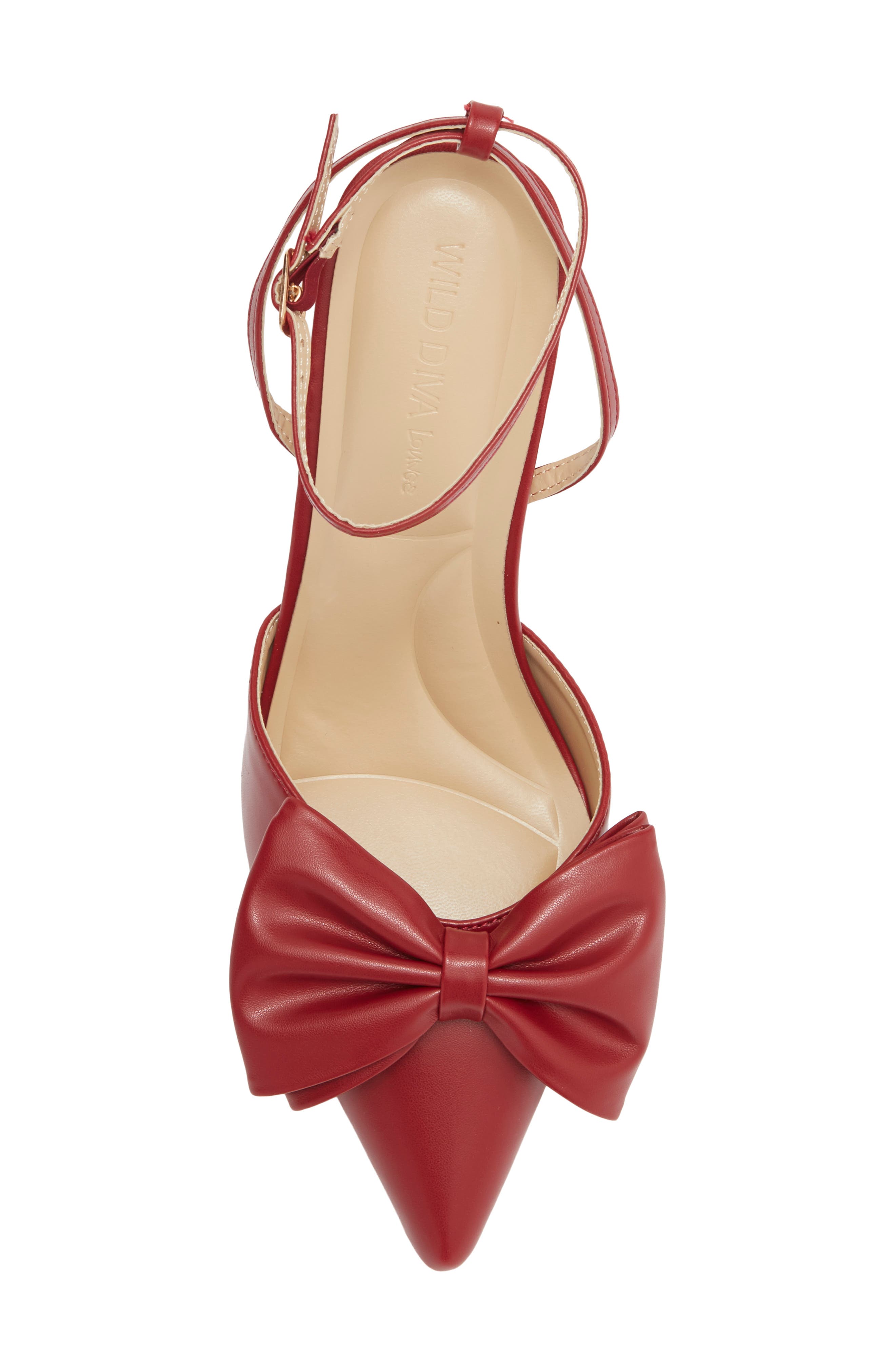 Tate Faux Leather Pump, Alternate, color, DARK RED PU