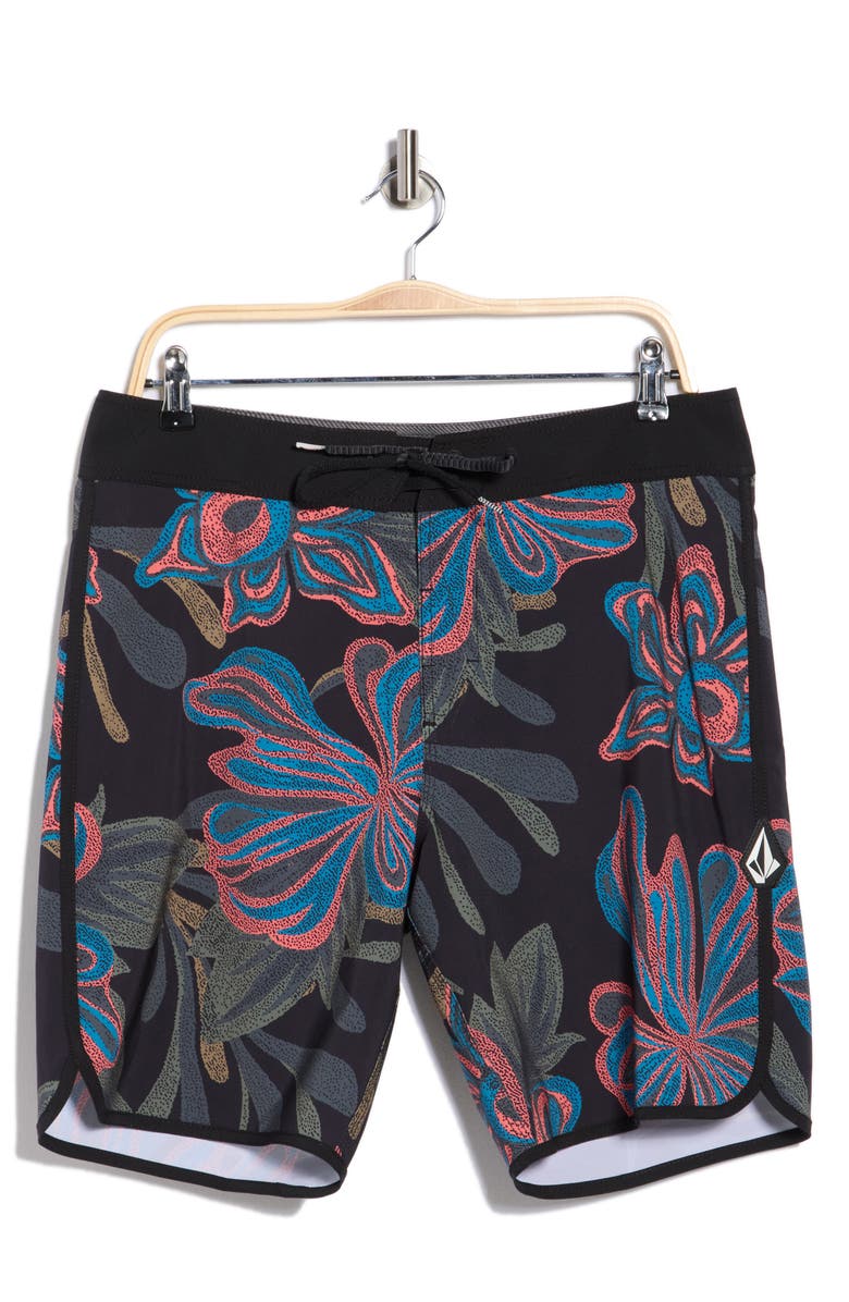 Volcom Infuse Swim Trunks, Alternate, color, Black Print