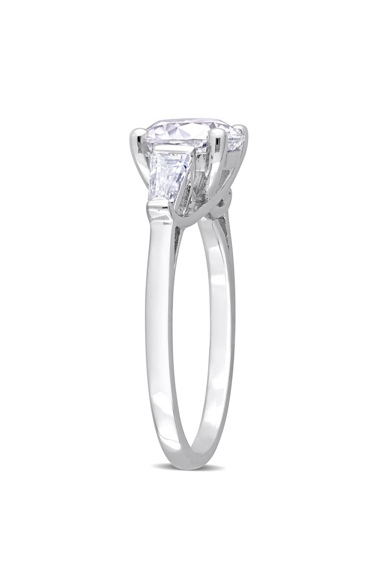 Julianna B. Moissanite Round Baguette 3-Stone Ring, Alternate, color, Sterling Silver