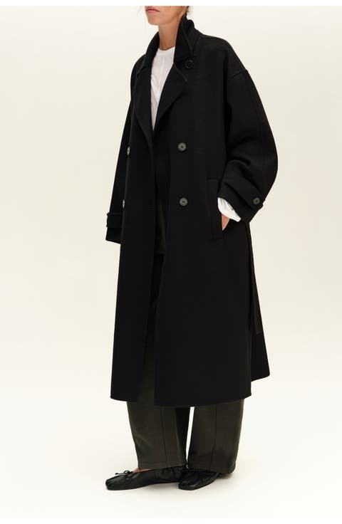 Belted Double-face Wool Coat