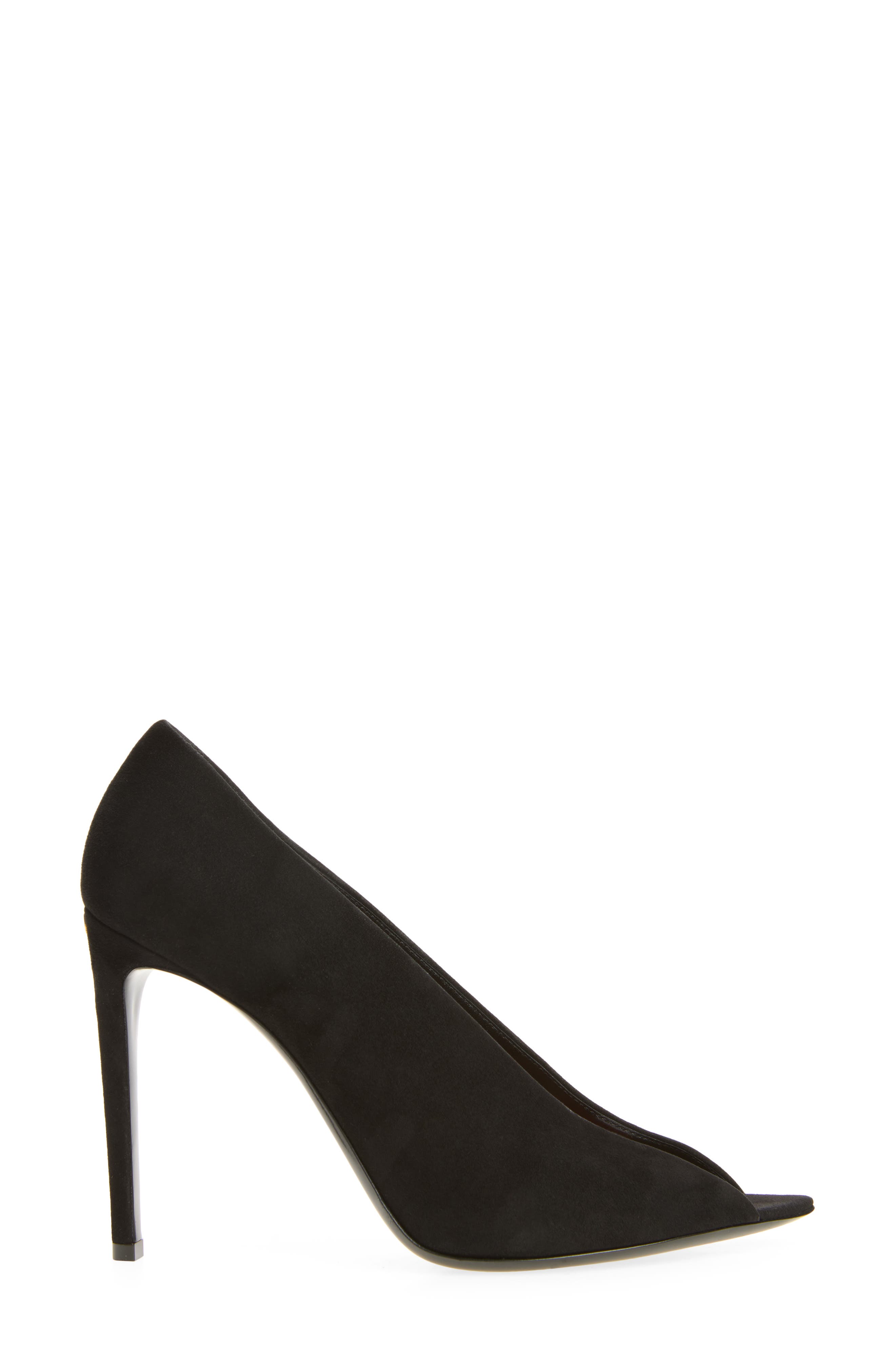 Valentino Garavani Open Toe Révélé Suede Pump, Alternate, color, Black