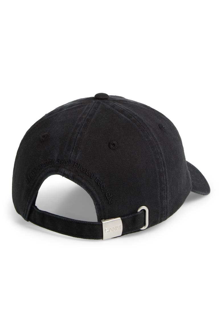 Washed Cotton Canvas Baseball Cap, Alternate, color, BLACK