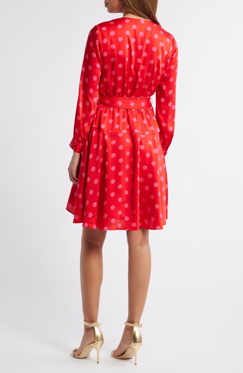 Anne Klein Long Sleeve Faux Wrap Dress, Alternate, color,