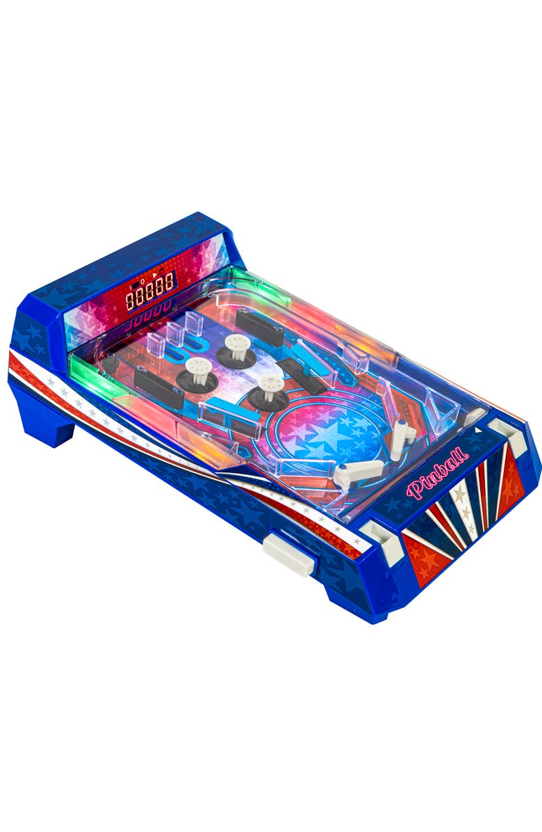 Ambassador Games Retro Arcade Electronic Pinball Tabletop Game, Vibrating Bumpers, Led Lights, Alternate, color, 