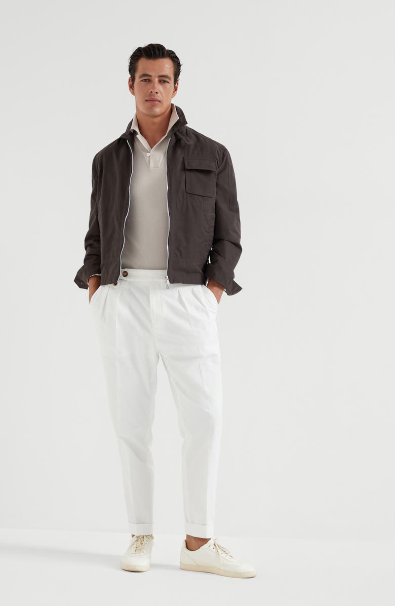 Brunello Cucinelli Lightweight knit Polo, Alternate, color, 