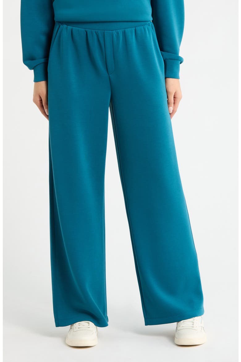Ultra Soft High Waist Straight Leg Pants, Main, color, TEAL SEAGATE