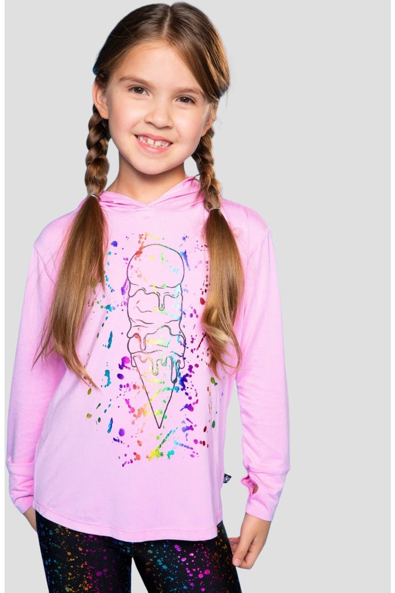 Kids' Graphic Hoodie, Alternate, color, PINK ICE CREAM