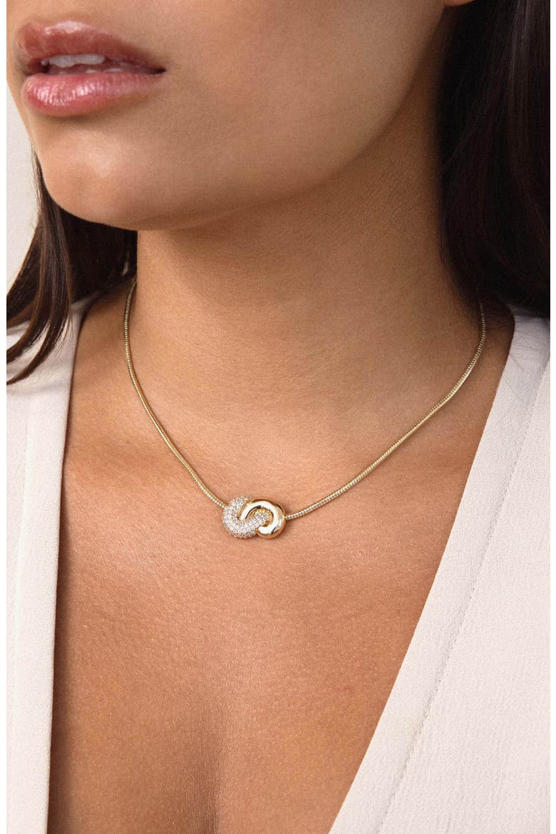 Love Me Knot Pendant Necklace, Alternate, color, GOLD