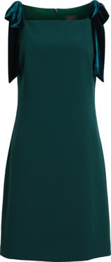 Vince Camuto Velvet Bow Stretch Crepe Dress