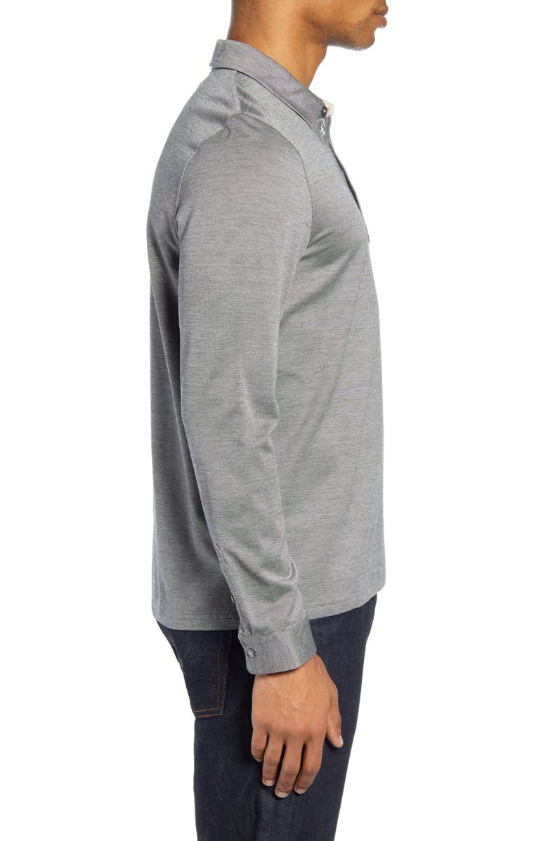 Ted Baker London Amuse Long Sleeve Piqué Polo, Alternate, color, 