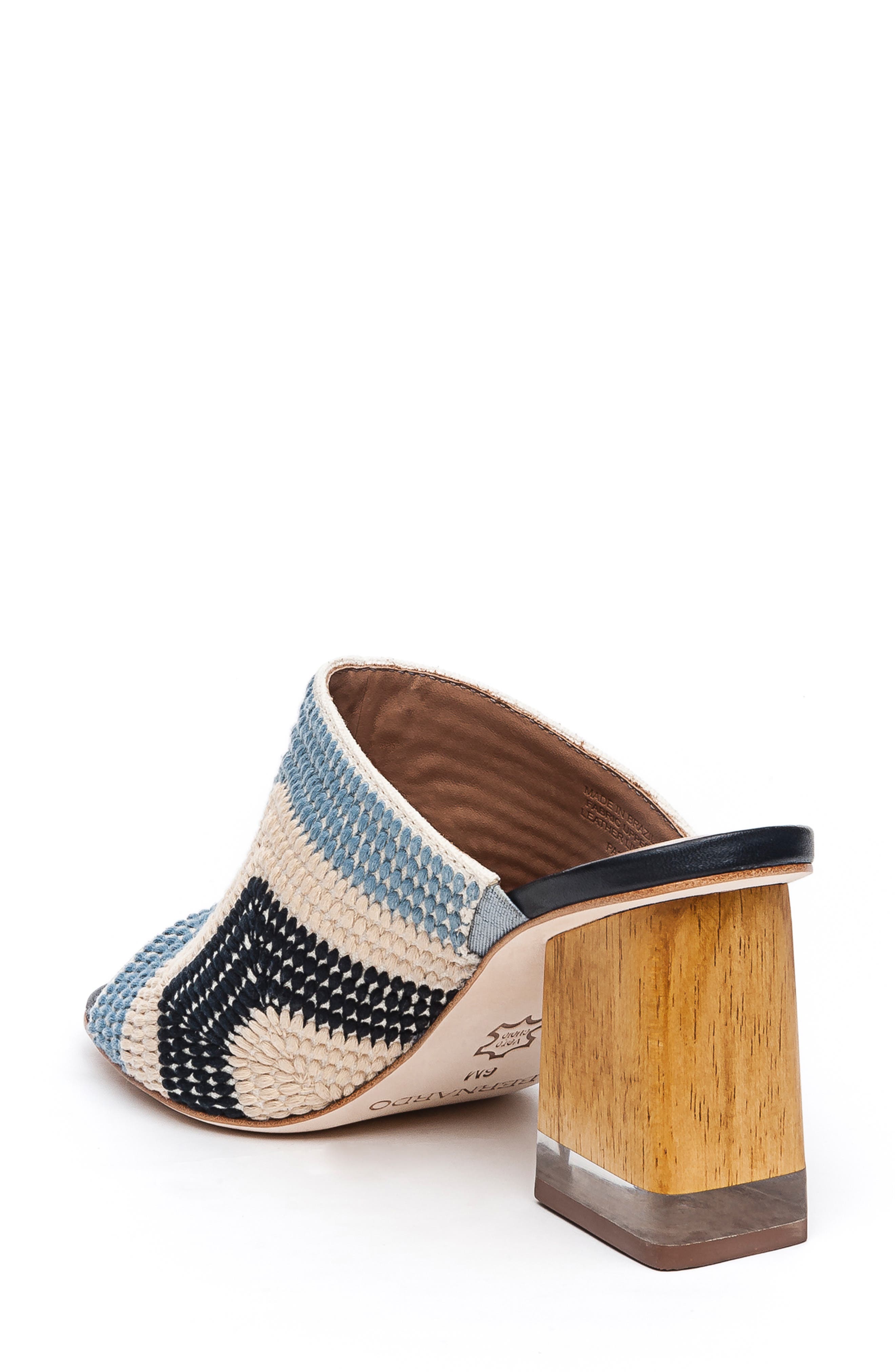 Bernardo Noelle Slide Sandal, Alternate, color, BLUE/ CREAM/ NAVY FABRIC