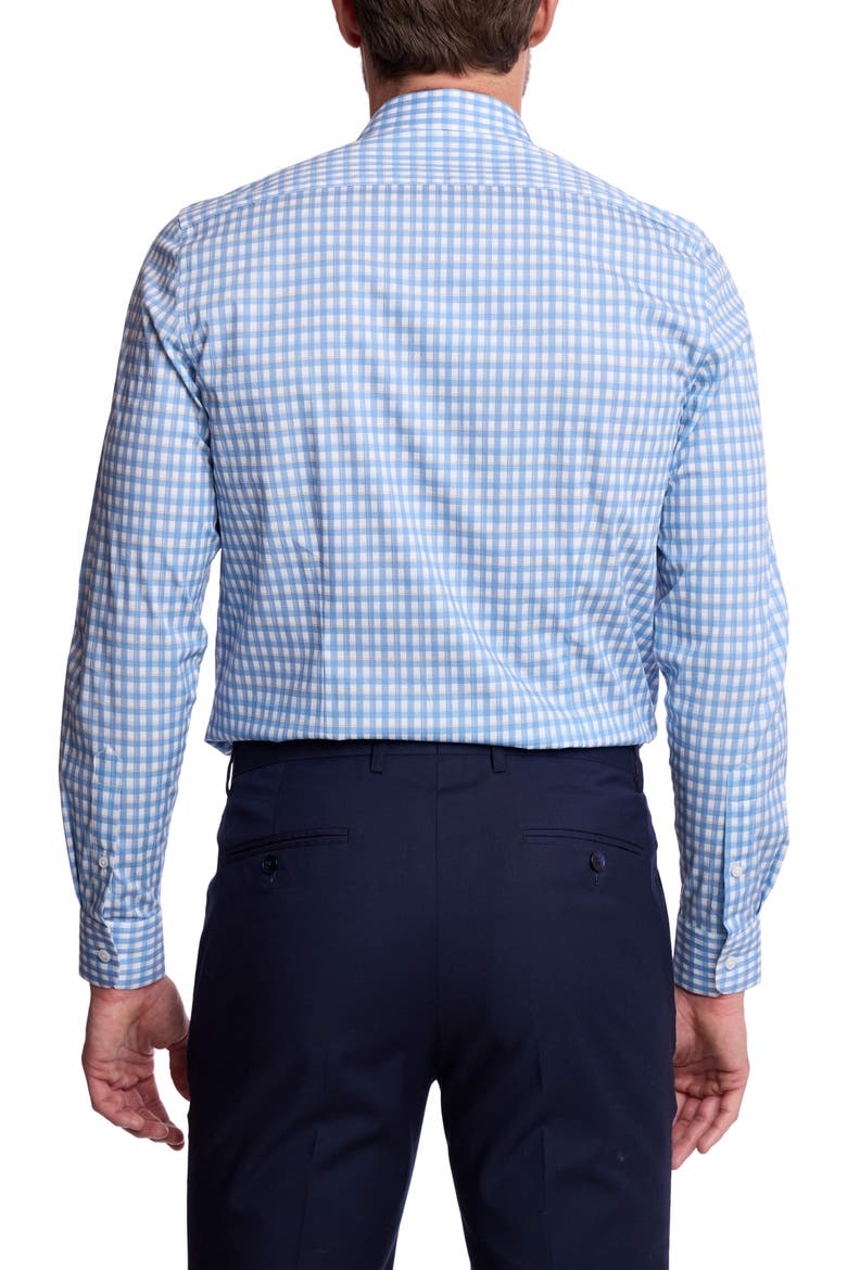 Parker Trim Fit Stretch Cotton Button-Up Shirt, Alternate, color, BLUE WHITE CHECK