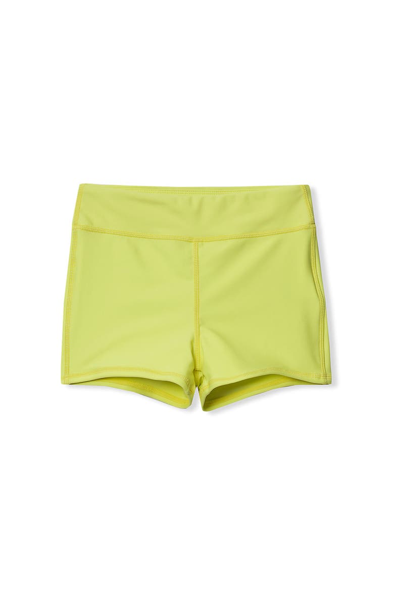 Girls Swim Boy Shorts, Main, color, Neon Yellow