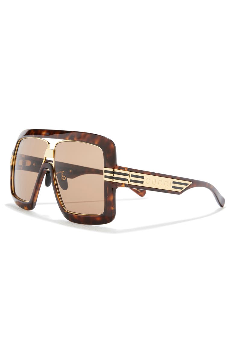Gucci 60mm Aviator Sunglasses, Alternate, color, Havana Havana Brown