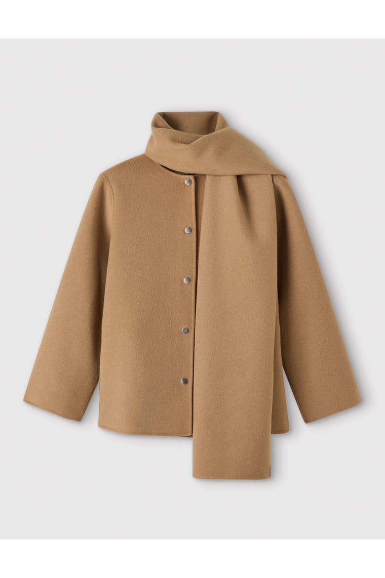 Double Faced Scarf Coat, Alternate, color, Camel