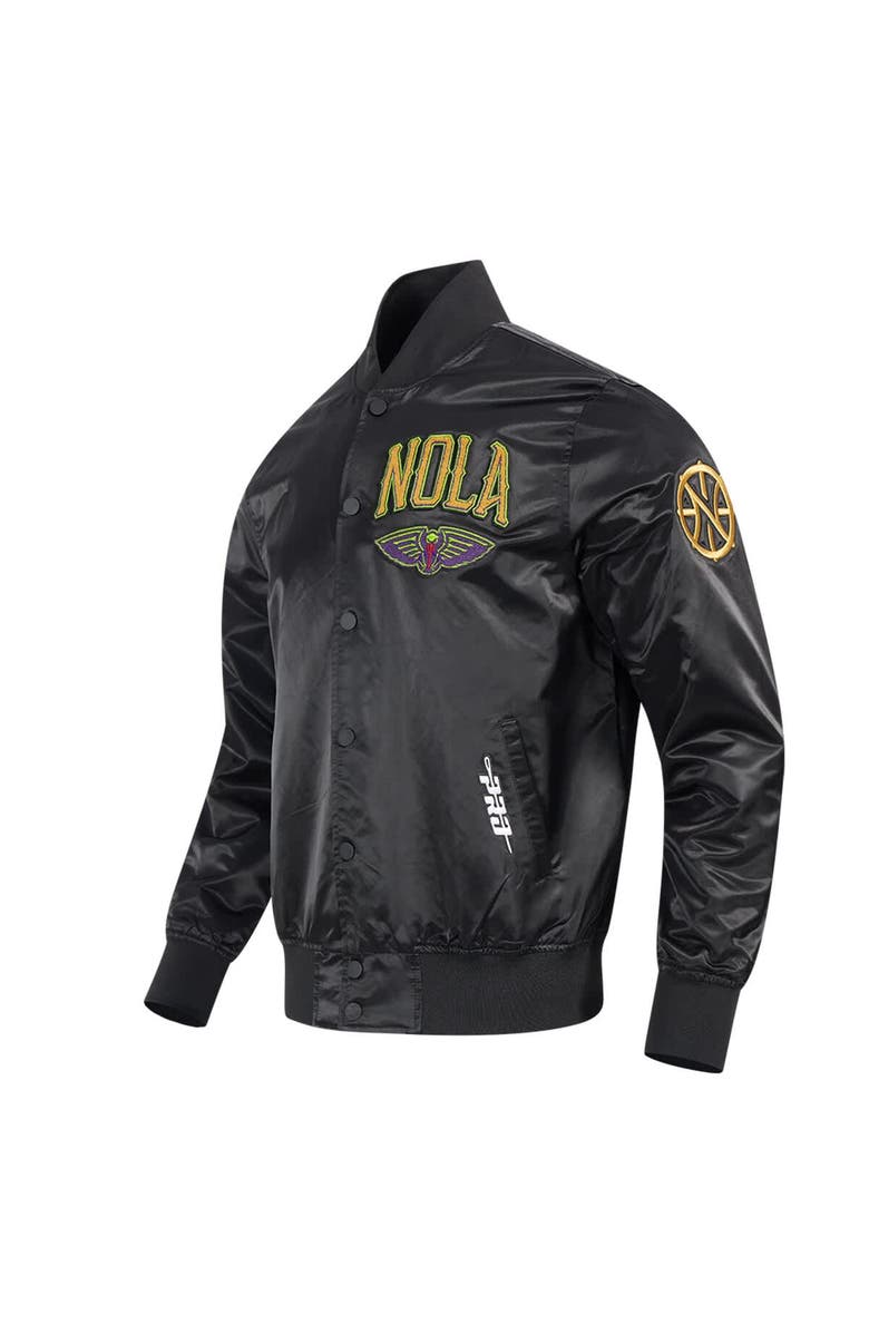 PRO STANDARD Men's Pro Standard Black New Orleans Pelicans 2024/25 City Edition Chenille Applique Satin Jacket, Alternate, color, 