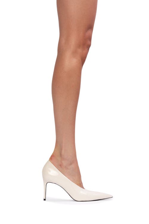 Black Suede Studio Jona 80 Patent Pump In White