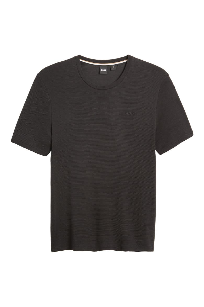 Ribbed Pajama Top, Alternate, color, BLACK