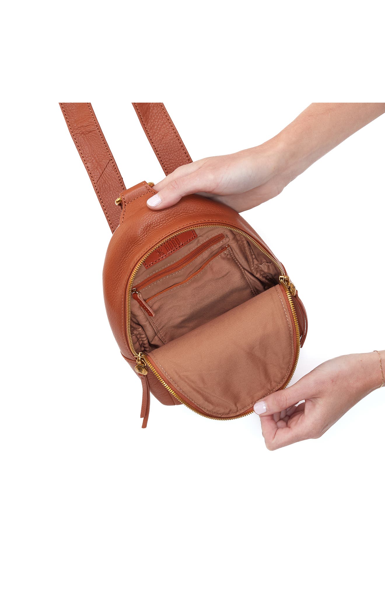 HOBO Fern Leather Sling Bag, Alternate, color, Warm Honey