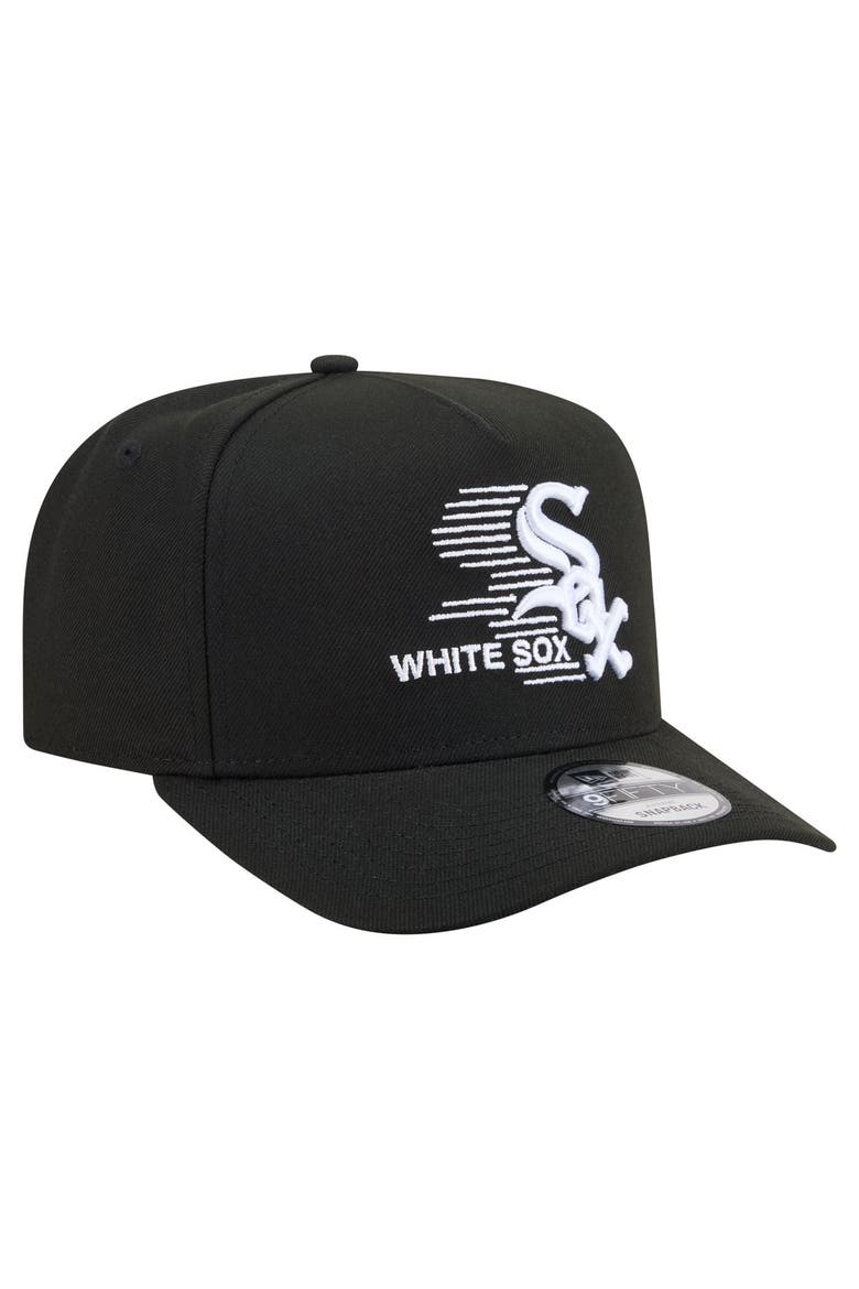 Men's New Era  Black Chicago White Sox Motion A-Frame 9FIFTY Snapback Hat, Alternate, color, Black
