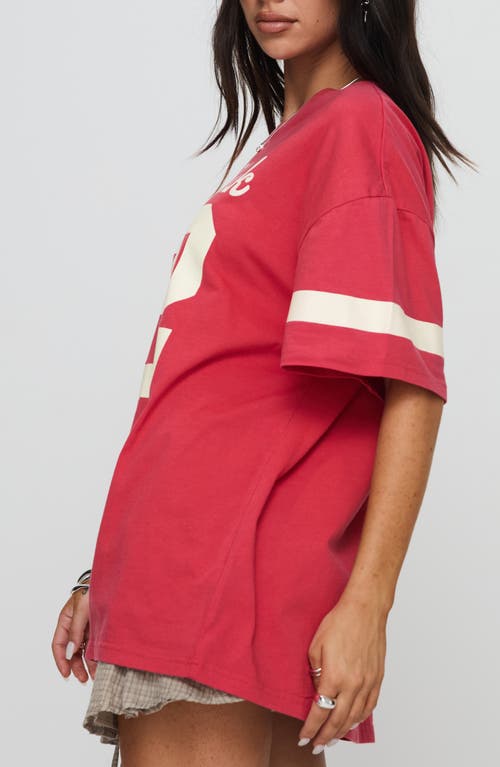 Princess Polly New York Oversize Cotton Graphic T-shirt In Red