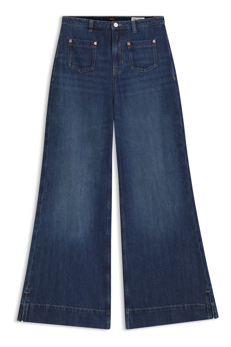 Marlene High Waist Wide Leg Flare Jeans, Alternate, color, DARK BLUE