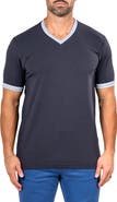 Maceoo Edison Marthyr0008 Grey Cotton V-Neck T-Shirt