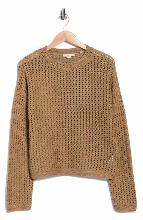 Crochet Cotton Crewneck Sweater