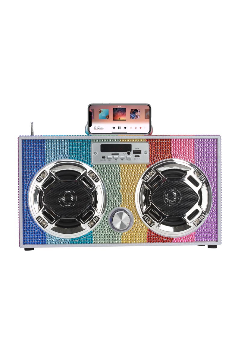 TREND TECH Boombox Bluetooth Speaker, Main, color, Rainbow Bling