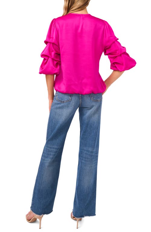 Vince Camuto V-neck Bubble Sleeve Top In Pink