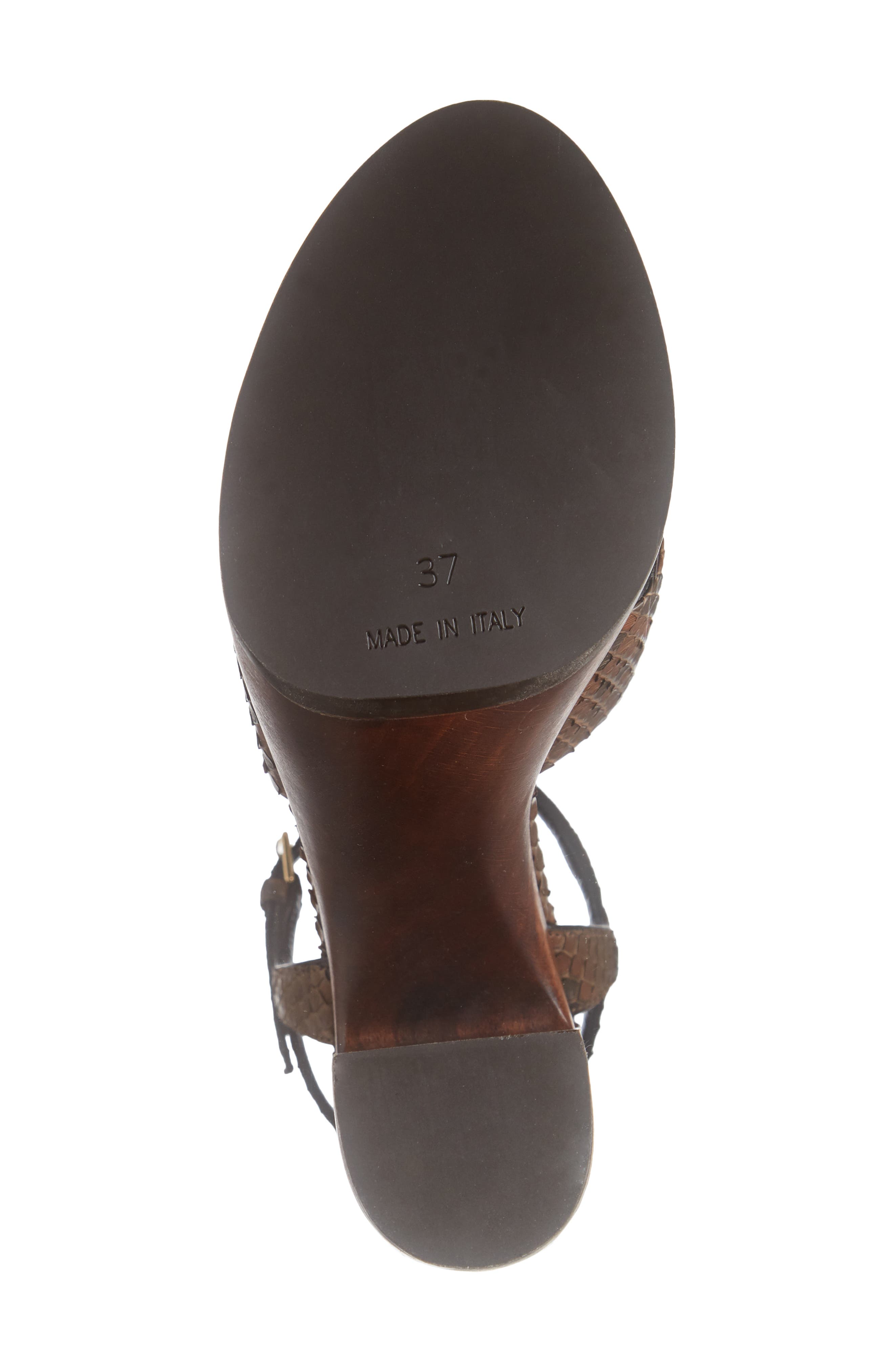 Saint Laurent Bianca Genuine Python Platform Sandal, Alternate, color, 