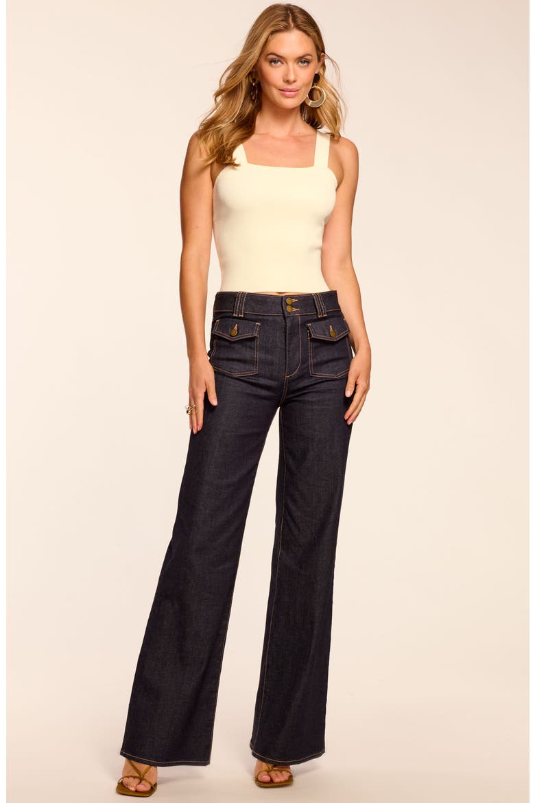 Fay Patch Pocket Wide Leg Jeans, Alternate, color, RESIN RINSE