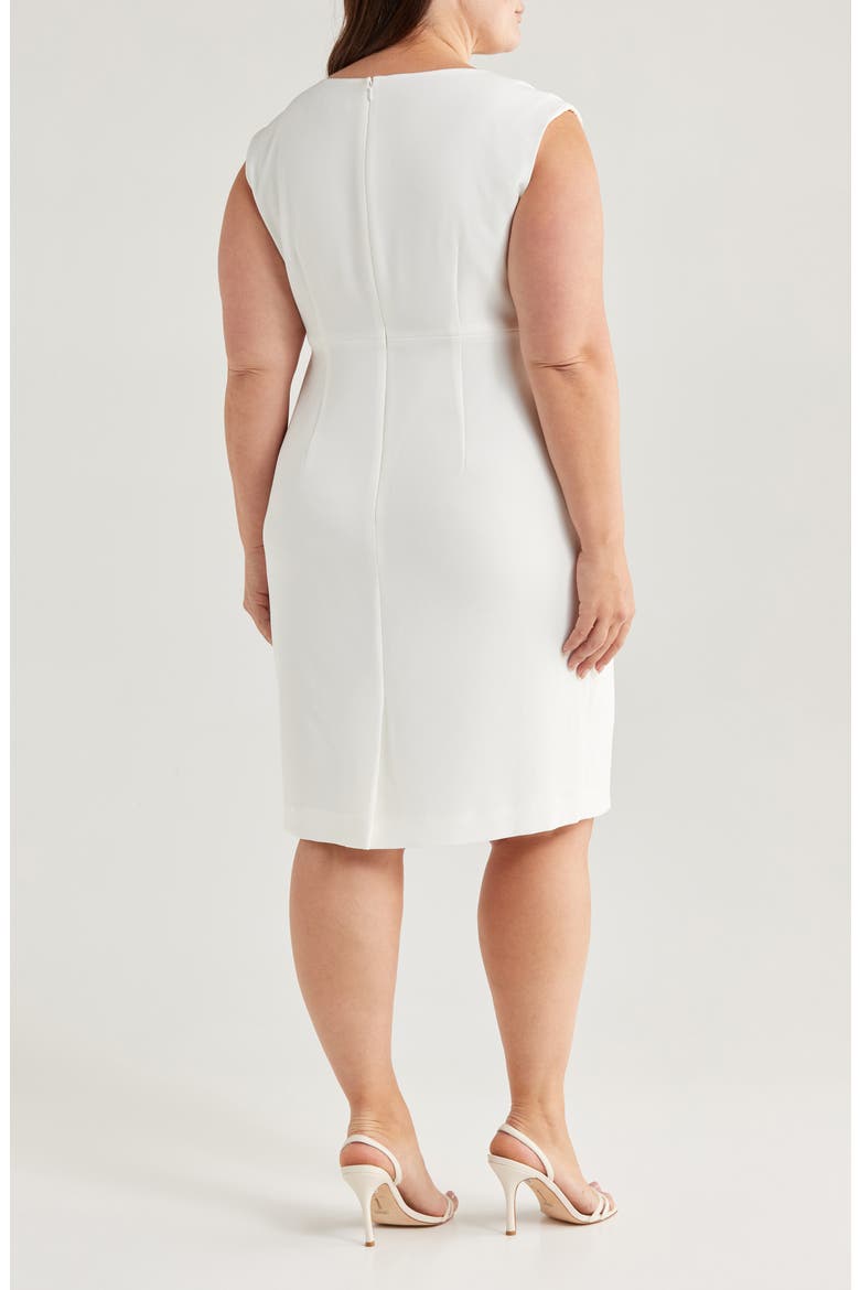 Notch Neckline Sleeveless Sheath Dress, Alternate, color, VANILLA ICE