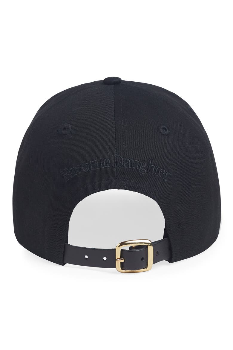 Cotton Twill Leather Strap Baseball Cap, Alternate, color, BLACK