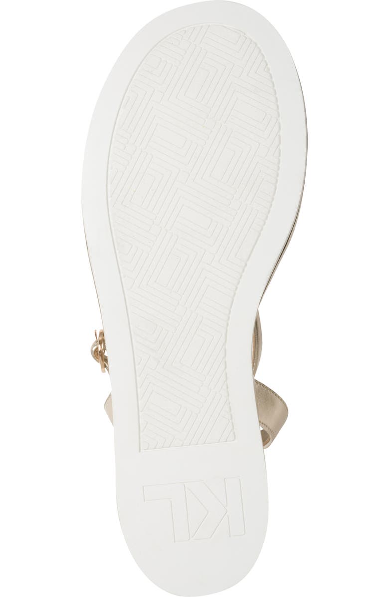 KARL LAGERFELD PARIS Clemons Ankle Strap Wedge Sandal, Alternate, color, White Gold