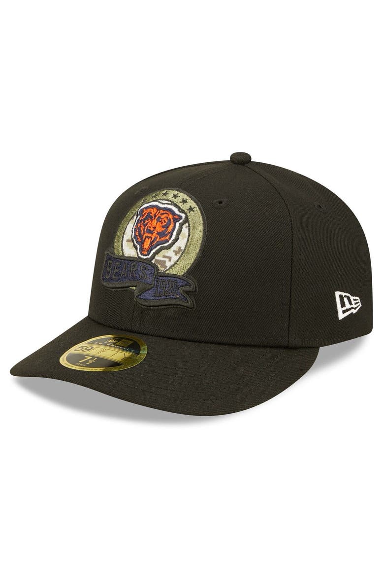 Men's New Era Black Chicago Bears 2022 Salute To Service Low Profile 59FIFTY Fitted Hat, Alternate, color, Black