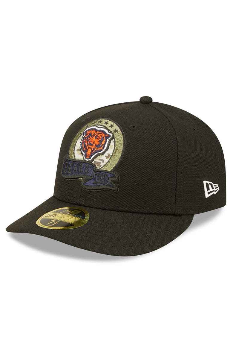 New Era Men's New Era Black Chicago Bears 2022 Salute To Service Low Profile 59FIFTY Fitted Hat, Alternate, color,
