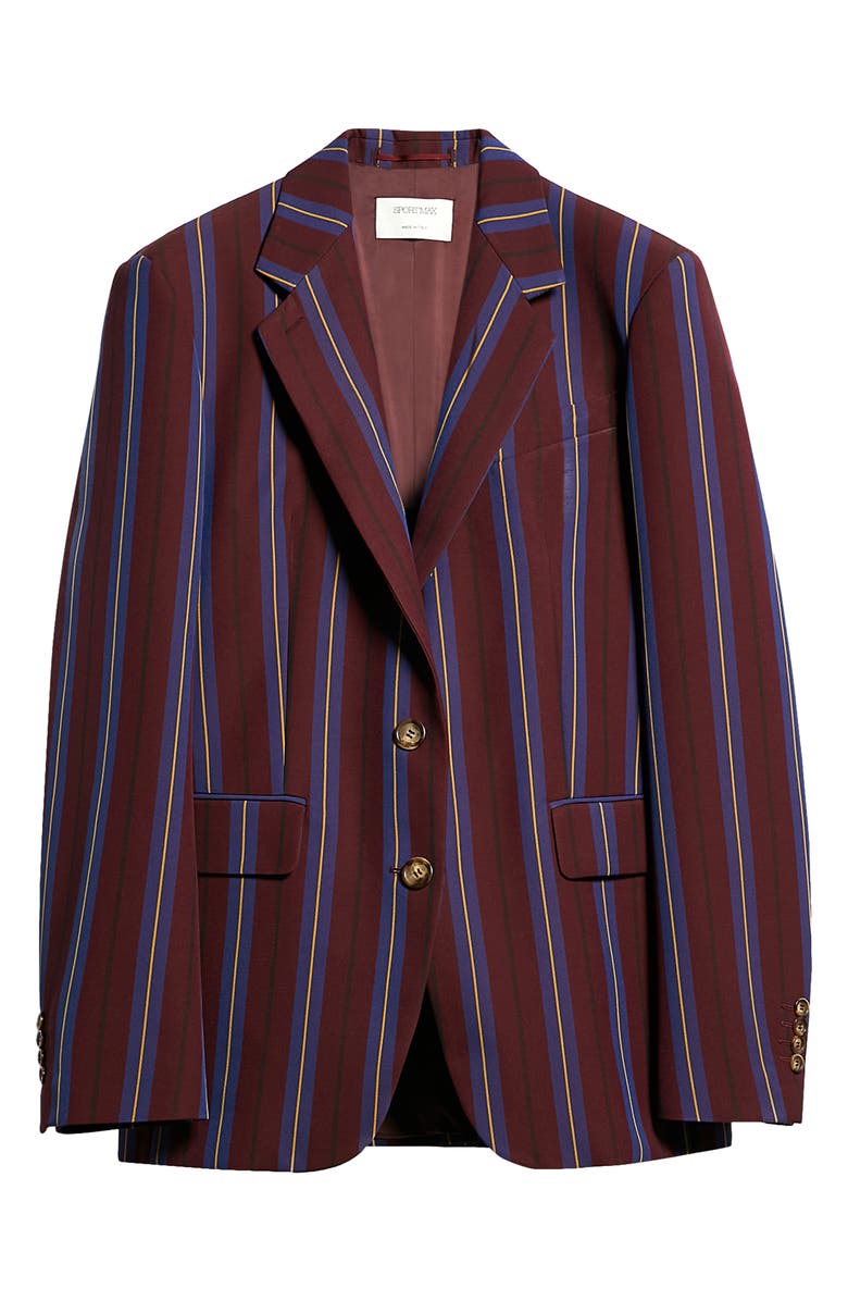 SPORTMAX Ceci Regimental Stripe Oversize Single Breasted Blazer, Alternate, color,