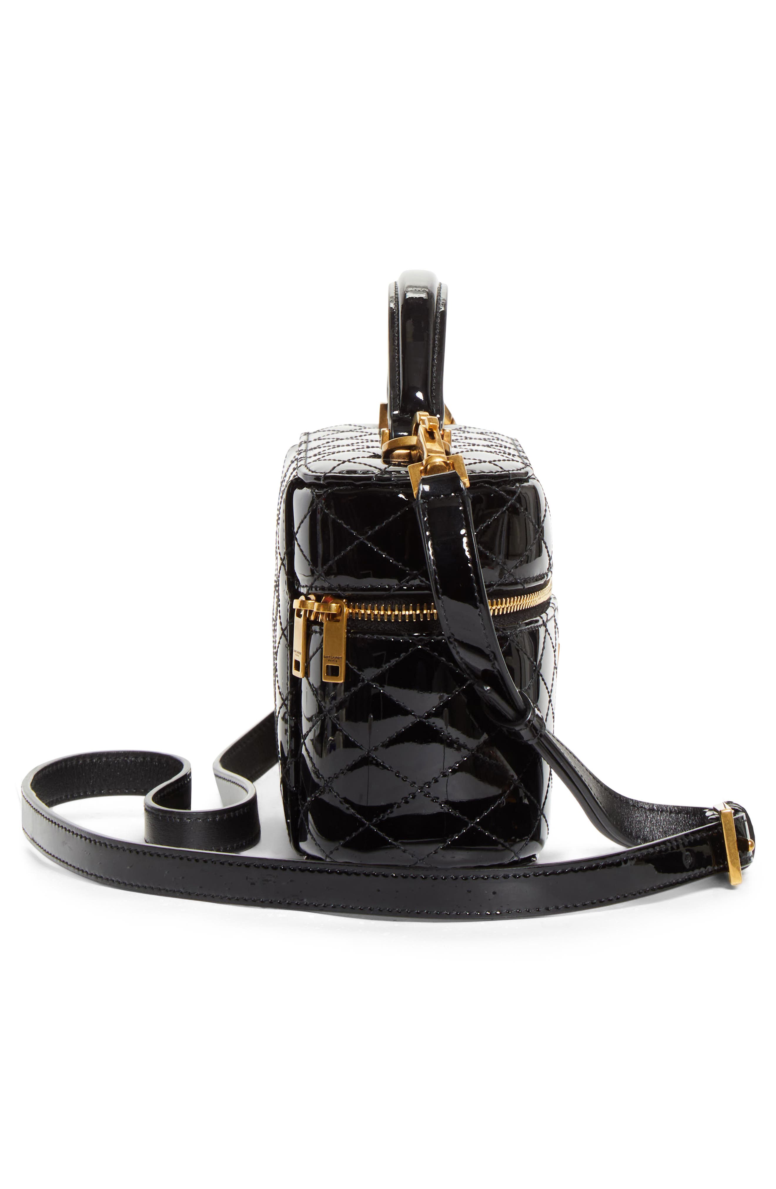 Saint Laurent Gaby Quilted Leather Vanity Case, Alternate, color, 