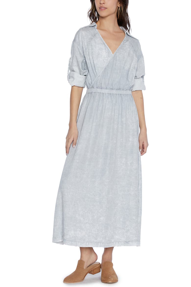 Denim Shirtdress, Main, color, ASH GREY