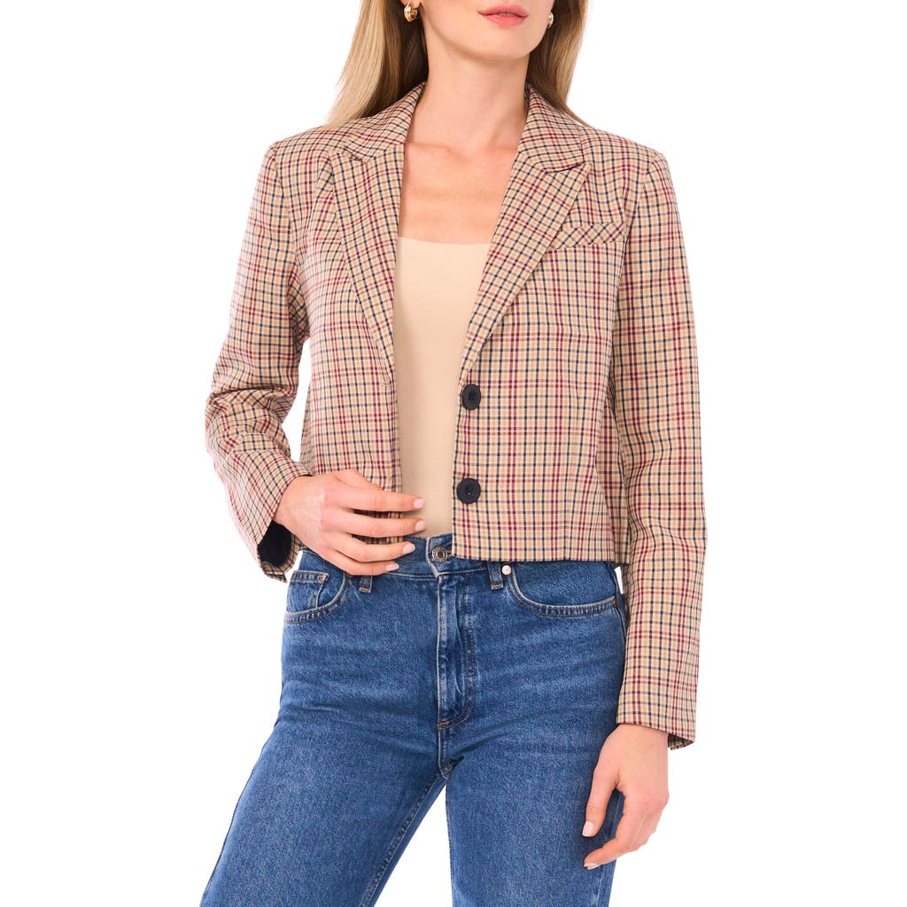 1.state Tailored Crop Blazer In Brown