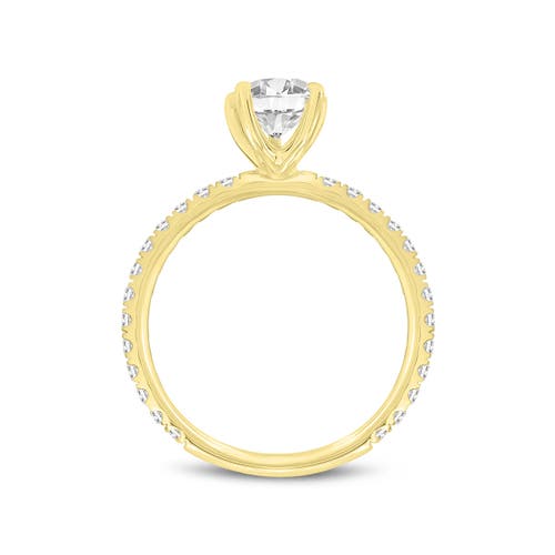 Luvmyjewelry Rania 14k Yellow Gold Pear Lab Grown Diamond Hidden Halo Engagement Ring In 14k Yellow Gold