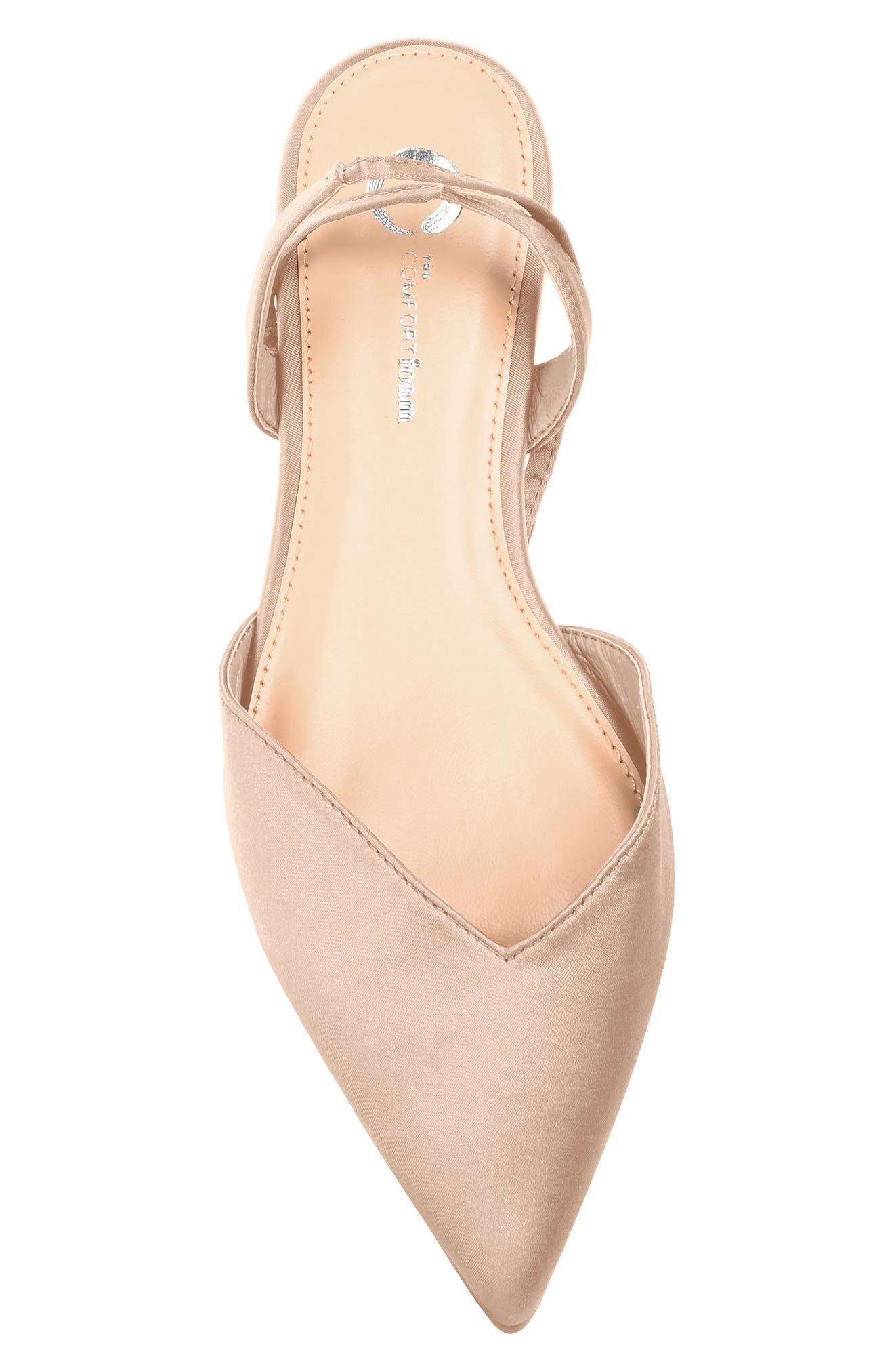 Lace-up Pointed-toe Flat, Alternate, color, NUDE