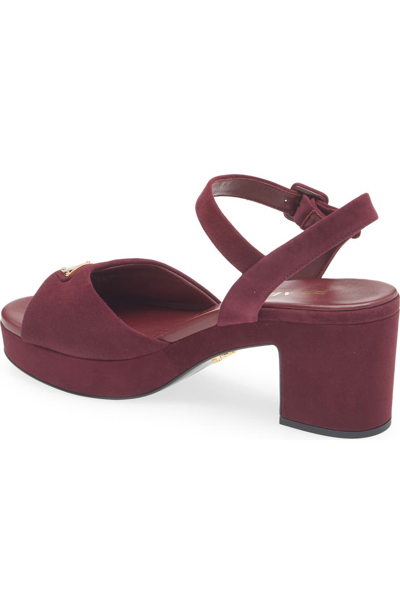 Prada Logo Platform Sandal, Alternate, color, Bordeaux