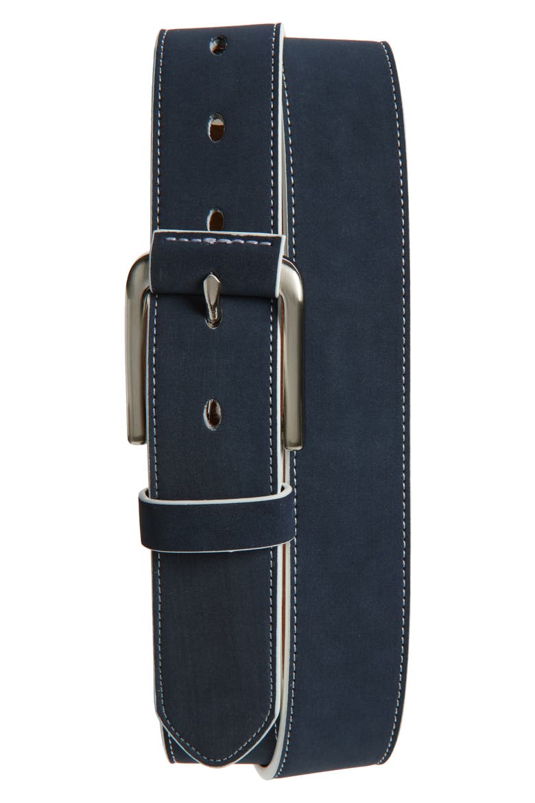 Faux Suede Belt, Main, color, NAVY