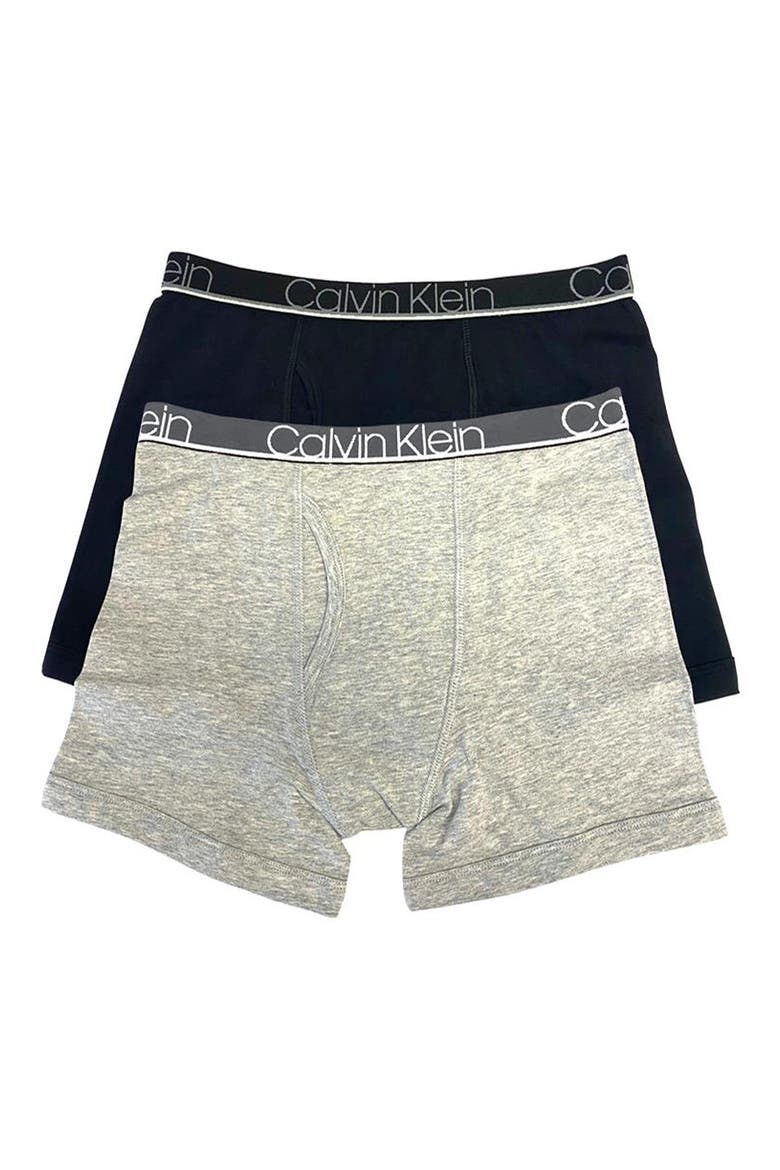 Kids' 2-Pack Boxer Briefs, Main, color, BLACK/HEATHER GREY
