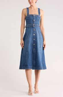 Simkhai Alba Bustier Denim Midi Dress