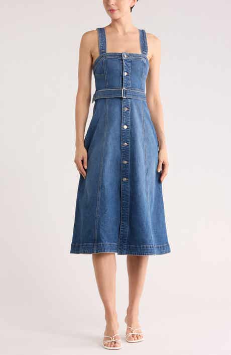 Simkhai Alba Bustier Denim Midi Dress