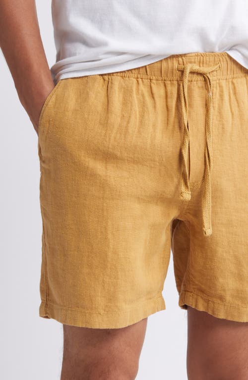 Faherty Essential Linen Shorts In Sunset Gold